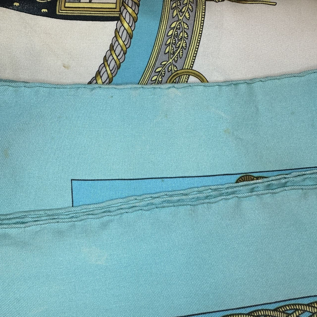 HERMES Carre 90 GRANDS ATTELAGES (Horses in Attire) Silk Scarf, Green, Women's PRE-OWNED