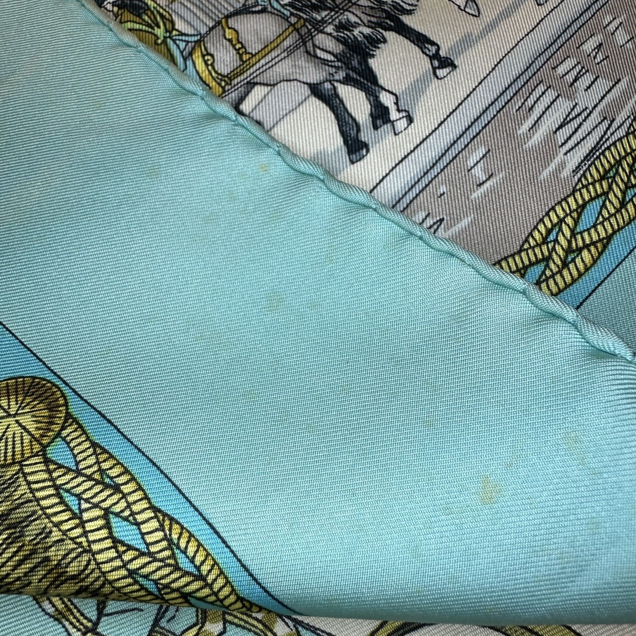 HERMES Carre 90 GRANDS ATTELAGES (Horses in Attire) Silk Scarf, Green, Women's PRE-OWNED
