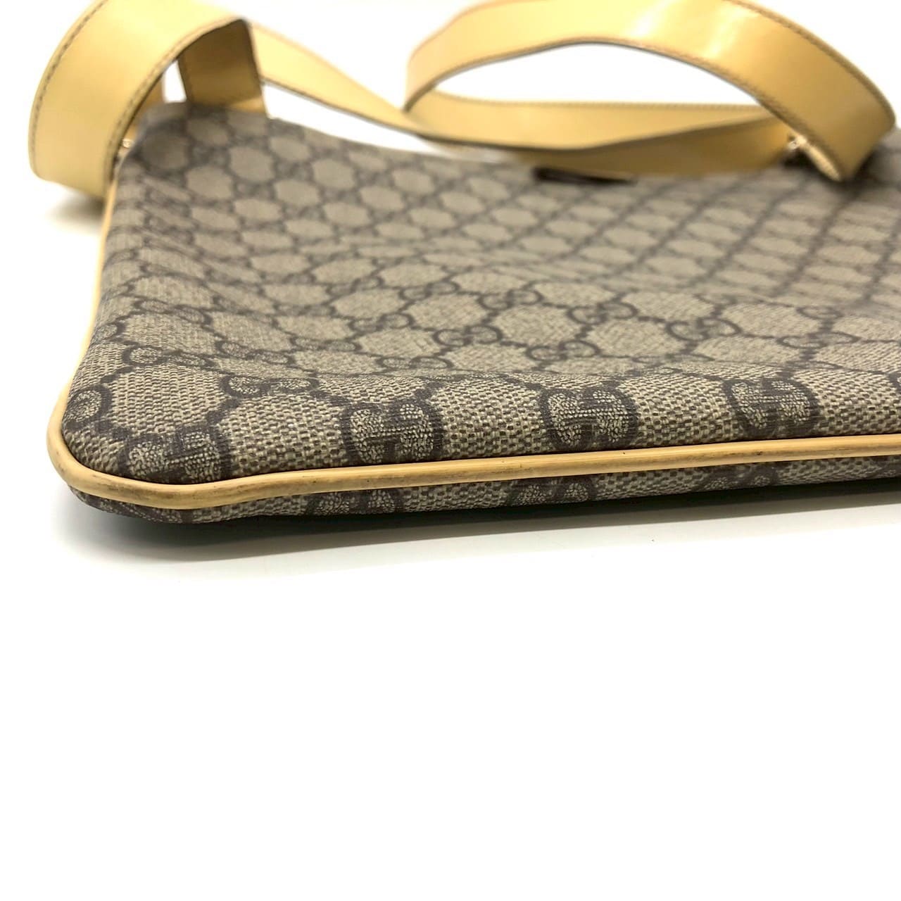 GUCCI 201446 GG Supreme Shoulder Bag, Yellow, Women's