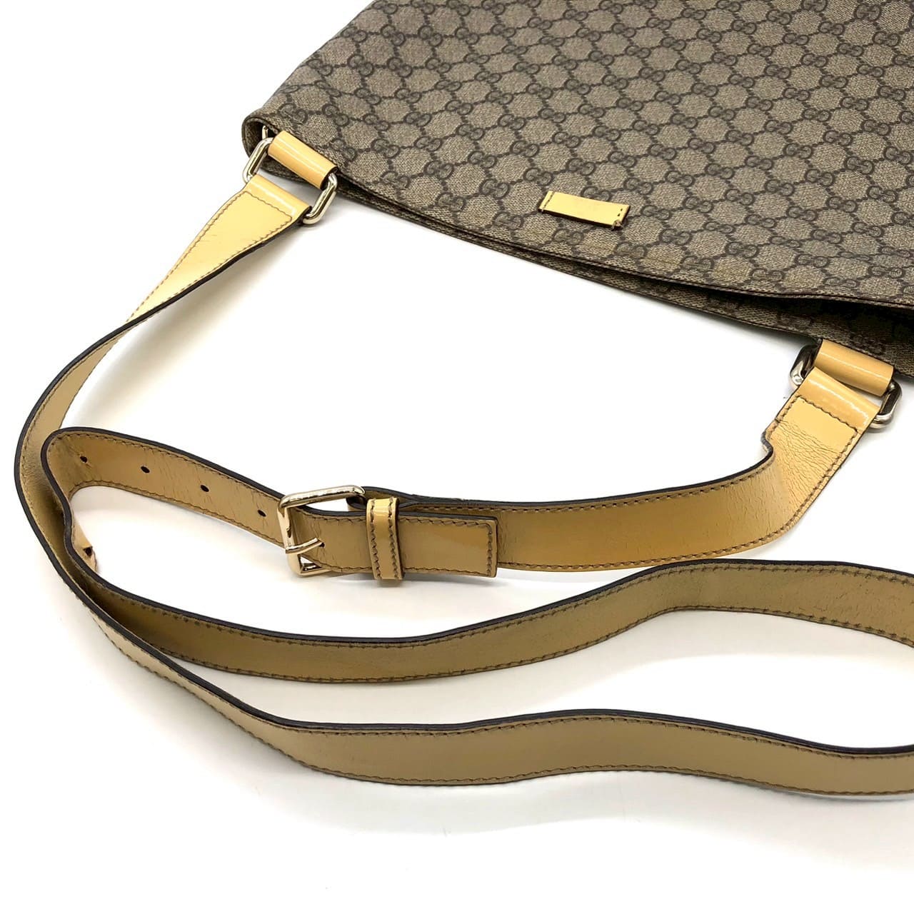 GUCCI 201446 GG Supreme Shoulder Bag, Yellow, Women's