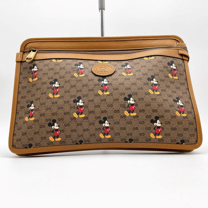 Gucci 602552 GG Supreme Disney Clutch bags Mickey Beige