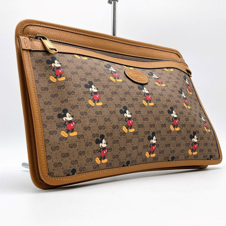 Gucci 602552 GG Supreme Disney Clutch bags Mickey Beige