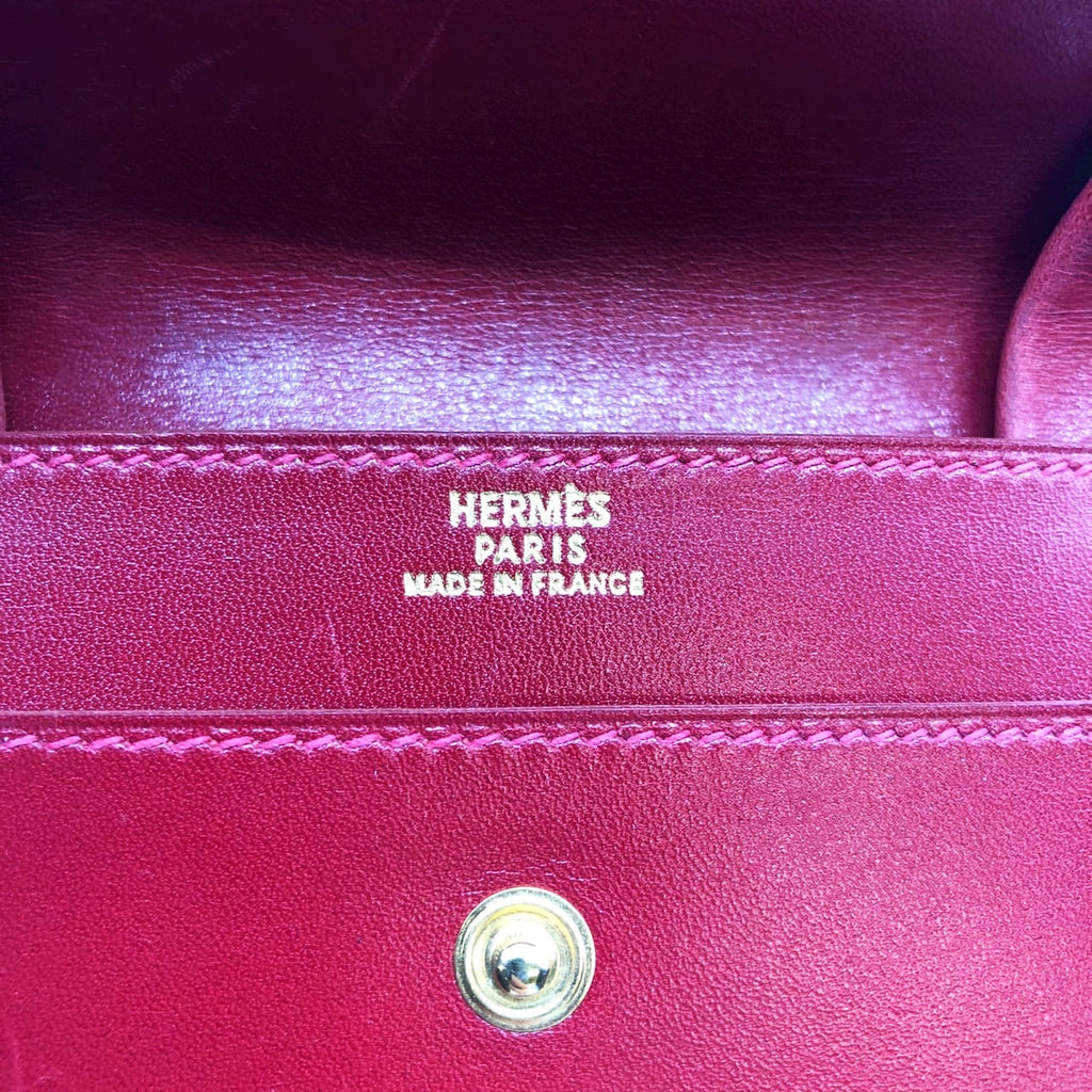 HERMES Hermes Sellier Coin Case, Small Coin Purse, Card Case, Leather, Red, Women's, Men's, Brand, Gift, PRE-OWNED