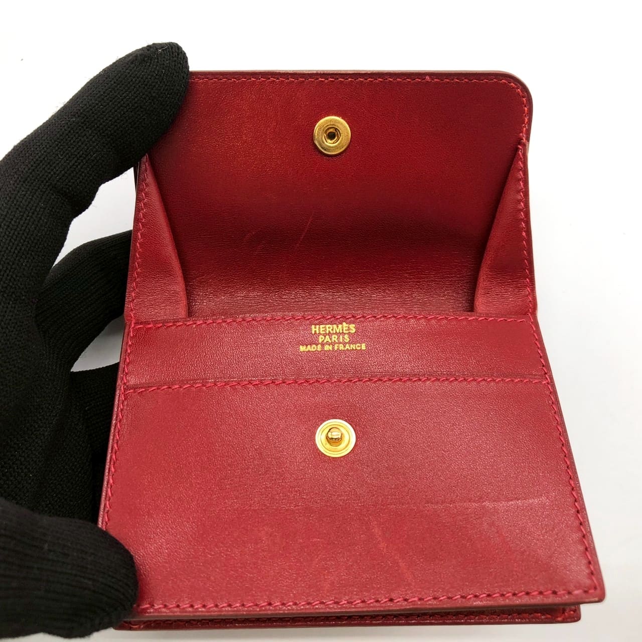 HERMES Hermes Sellier Coin Case, Small Coin Purse, Card Case, Leather, Red, Women's, Men's, Brand, Gift, PRE-OWNED