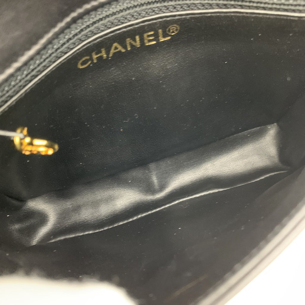 CHANEL Triple Coco Mark Leather Waist Bag, Black, Women's