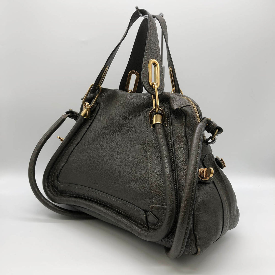 Chloe Paraty 2WAY Shoulder bags Handbags Brown Leather