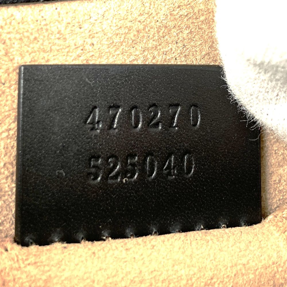 GUCCI 470270 シルヴィ ショルダーバッグ、シェリーラインチェーン、レザー、ブラック、レディース【中古品】