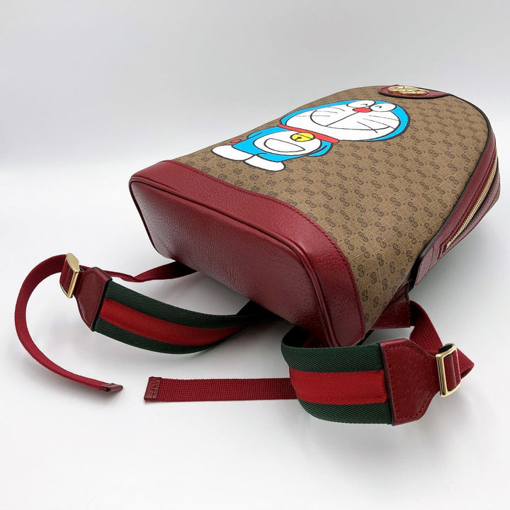 Gucci 647816 "Doraemon" collaboration Backpacks GG Supreme Brown Red