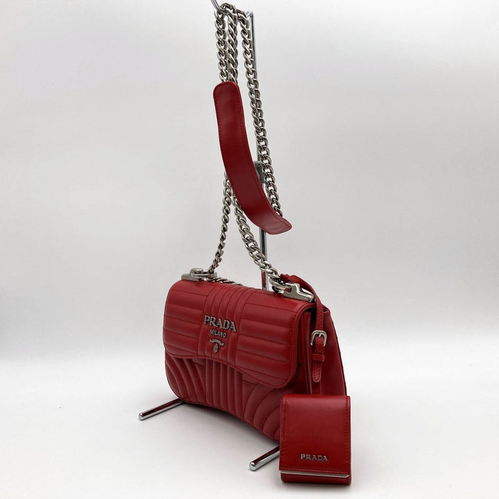 Prada Shoulder bags Pouch Leather Red