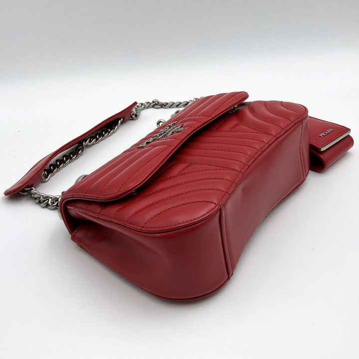 Prada Shoulder bags Pouch Leather Red