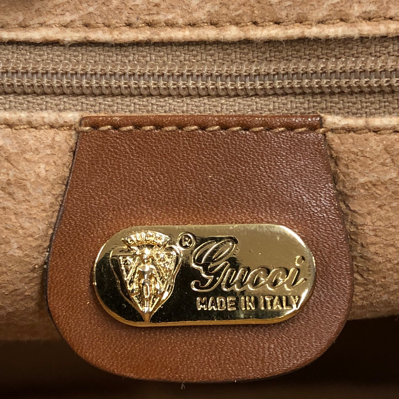 GUCCI Old Gucci 0001 104 0558 Shoulder Bag White Brown Micro GG PVC x Leather Brand Women's (Slightly Imperfect)