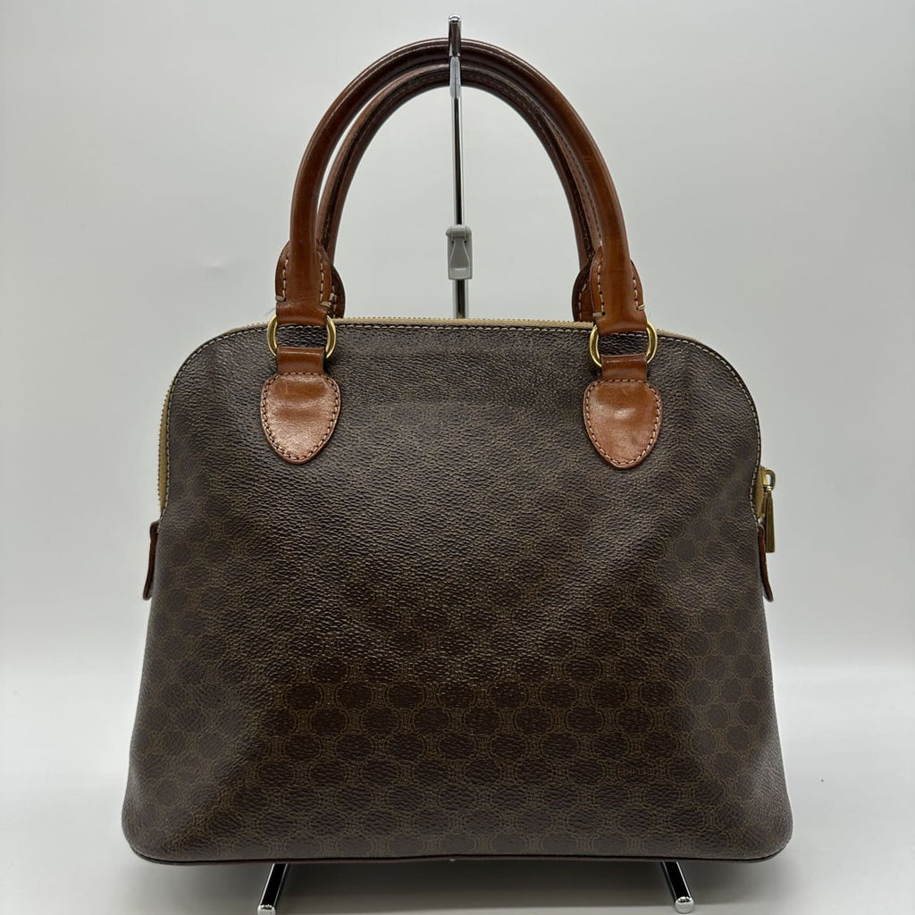 CELINE DM95 Handbag, Macadam PVC Leather, Brown, Vintage, Women's Fashion, Brand, PRE-OWNED