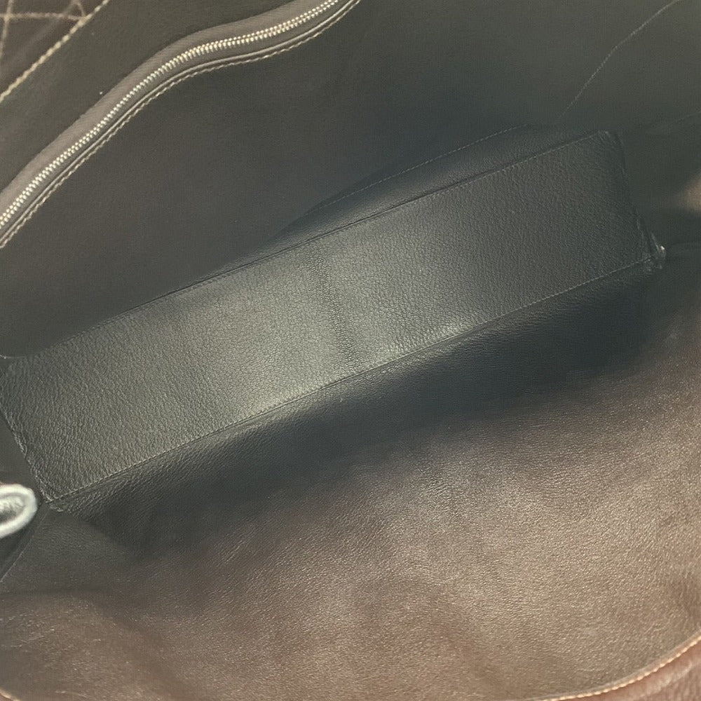 HERMES Hermès Four Tou MM Vibrato Tote Bag, □E Stamp, Business, A4 Size, Leather, Brown, Blue, Men's/Women's Fashion