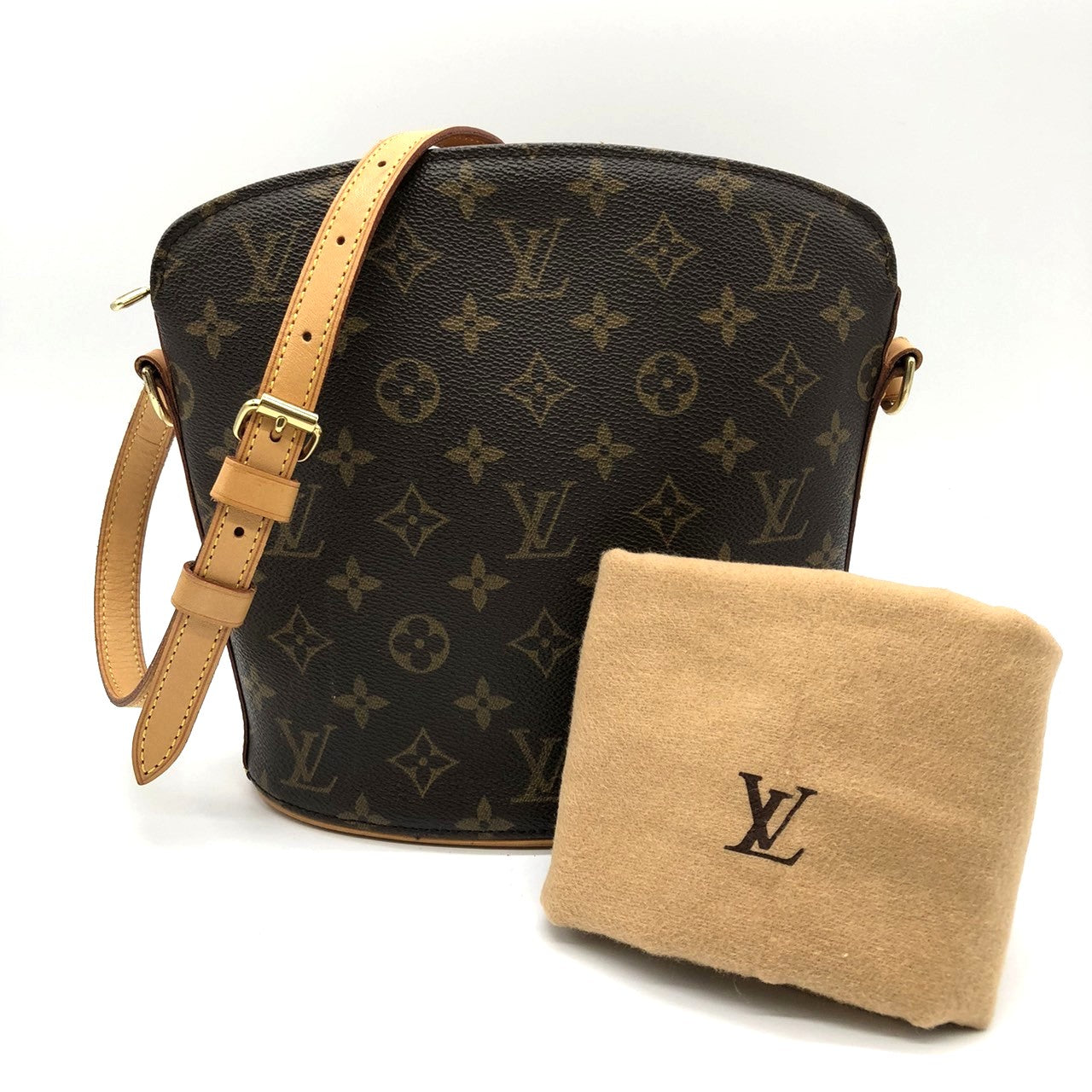 LOUIS VUITTON M51290 Druot Shoulder Bag Monogram Brown Women's Men's Vintage USED Fashion