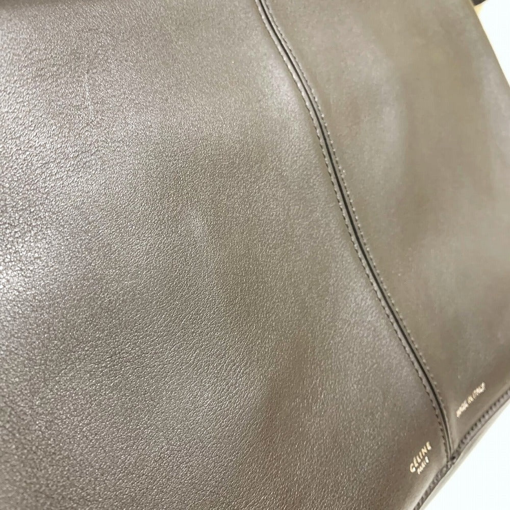 CELINE Trifold Slim Chain Shoulder Bag/Clutch Bag, 2-way, Black, Solid Leather, Shoulder Bag, Women's/Men's, Vintage, USED Fashion