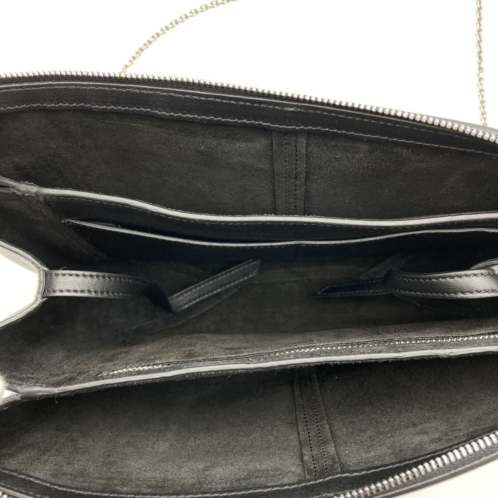 CELINE Trifold Slim Chain Shoulder Bag/Clutch Bag, 2-way, Black, Solid Leather, Shoulder Bag, Women's/Men's, Vintage, USED Fashion