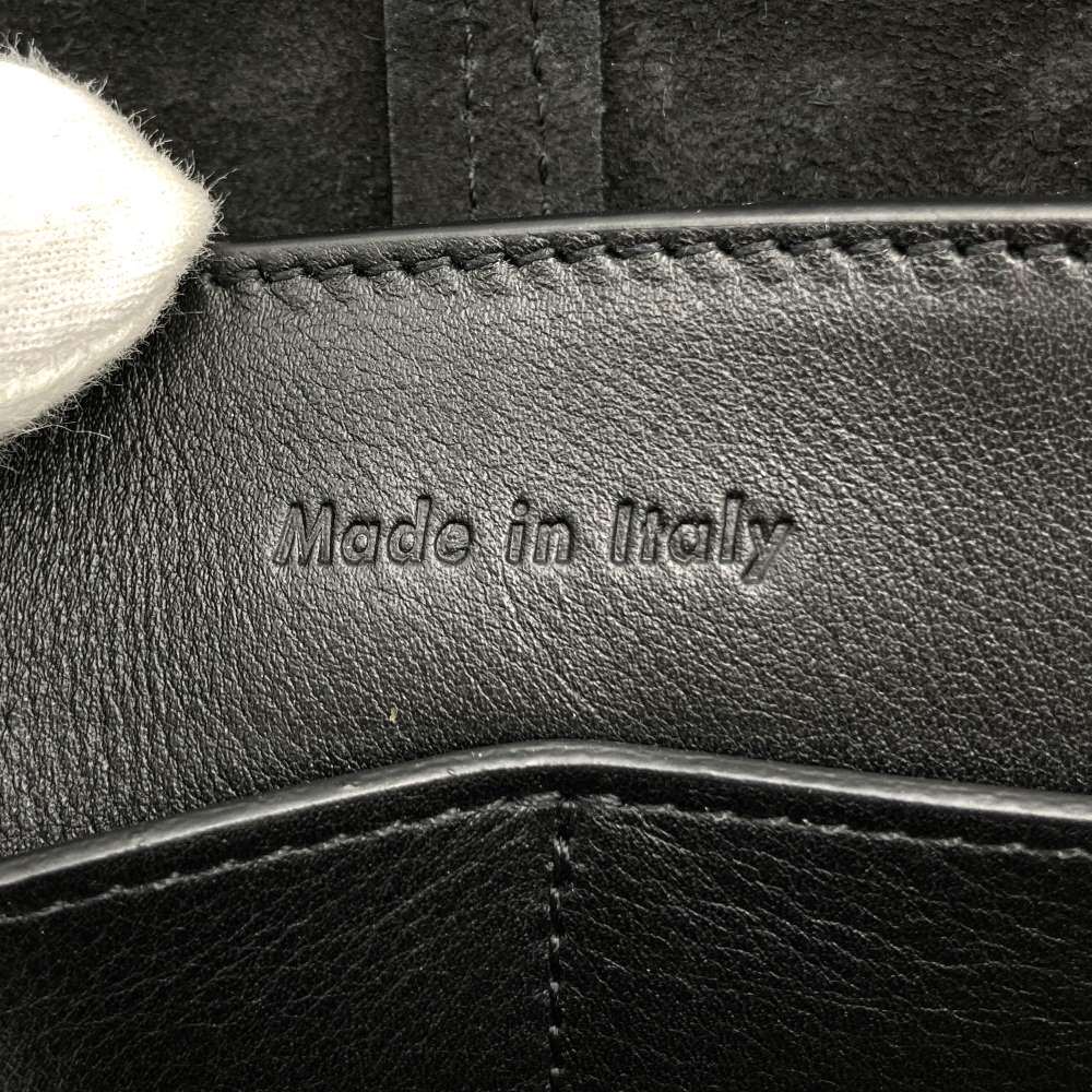 CELINE Trifold Slim Chain Shoulder Bag/Clutch Bag, 2-way, Black, Solid Leather, Shoulder Bag, Women's/Men's, Vintage, USED Fashion