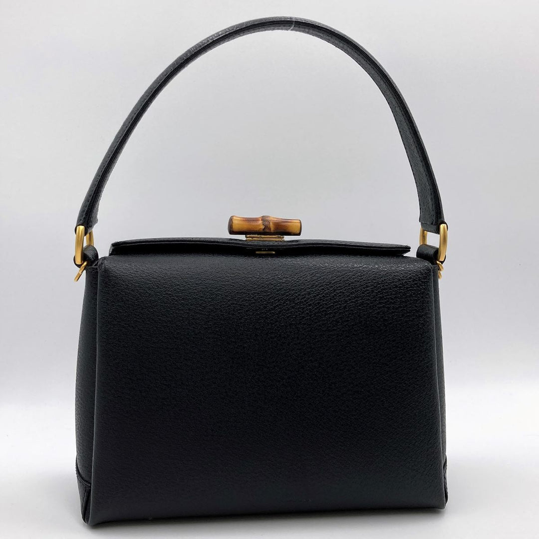 Gucci 000 2046 Bamboo Handbags Leather Black