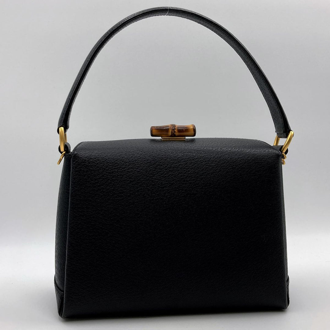 Gucci 000 2046 Bamboo Handbags Leather Black