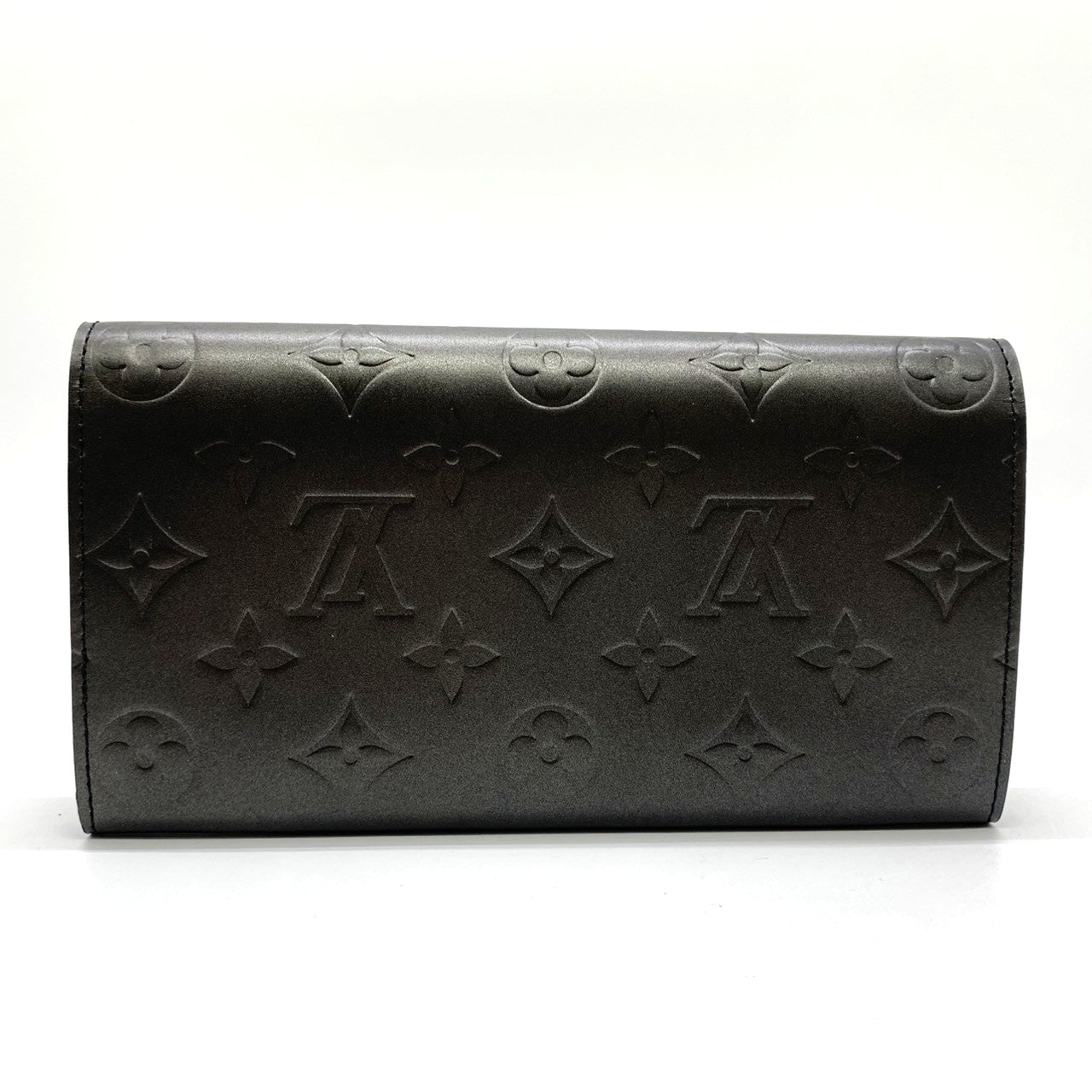 LOUIS VUITTON Portefeuille Sarah M65142 Long Wallet, Monogram Matte Black, Women's PRE-OWNED