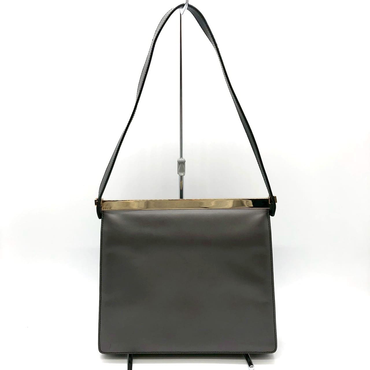 GUCCI 001 2058 Shoulder Bag, One-Shoulder, Leather, Gray, Women's