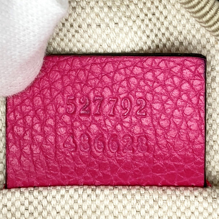 Gucci 527792 waist bag waist pouch logo-printed small leather pink and green
