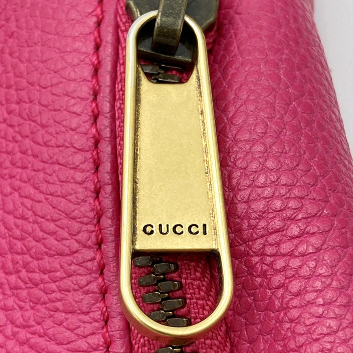 Gucci 527792 waist bag waist pouch logo-printed small leather pink and green