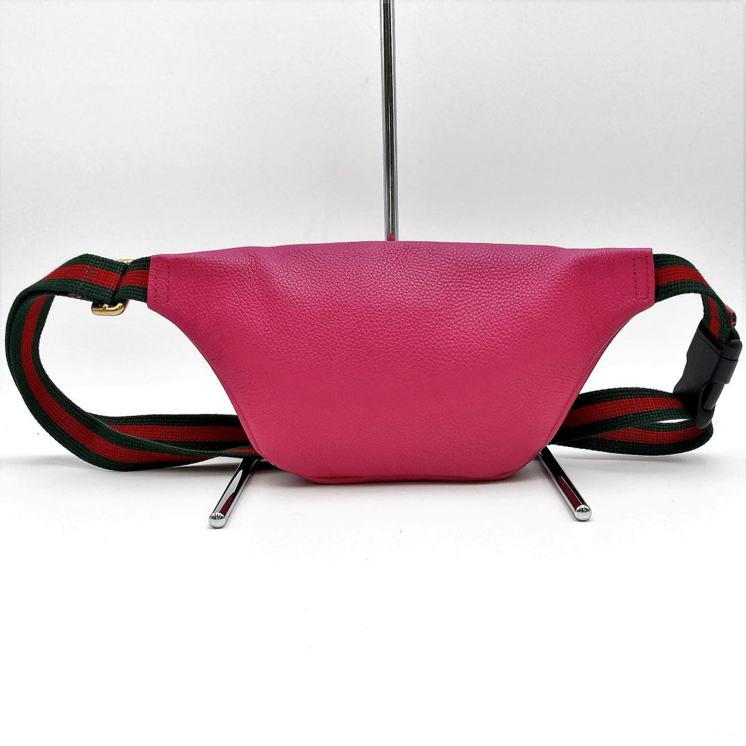 Gucci 527792 waist bag waist pouch logo-printed small leather pink and green