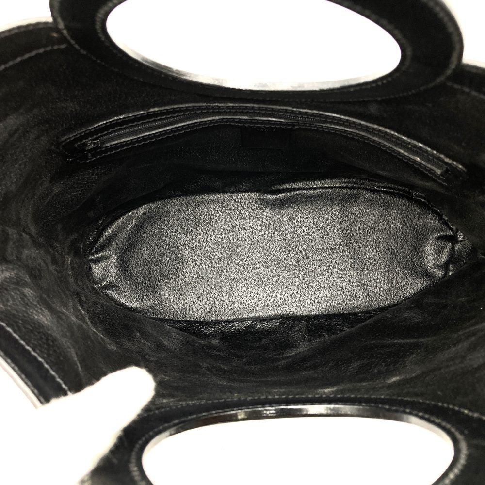 CELINE Macadam Circle Handle MC97/2 Handbag in PVC/Leather, Black, Women's