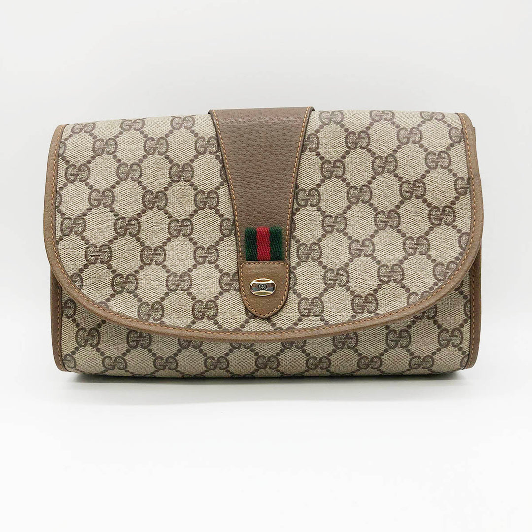 Gucci Clutch bags 89 01 030 Old Gucci Sherry Line Beige Brown系