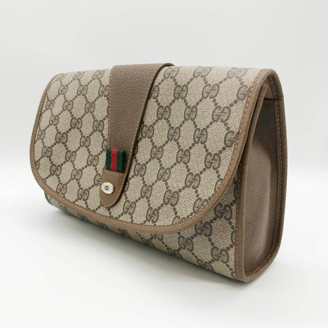 Gucci Clutch bags 89 01 030 Old Gucci Sherry Line Beige Brown系