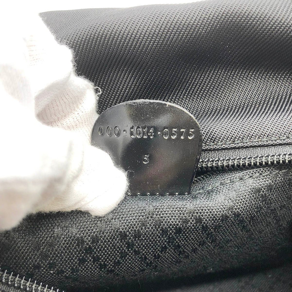 Gucci 0001014 Handbag Bamboo Old Gucci Nylon Leather Black