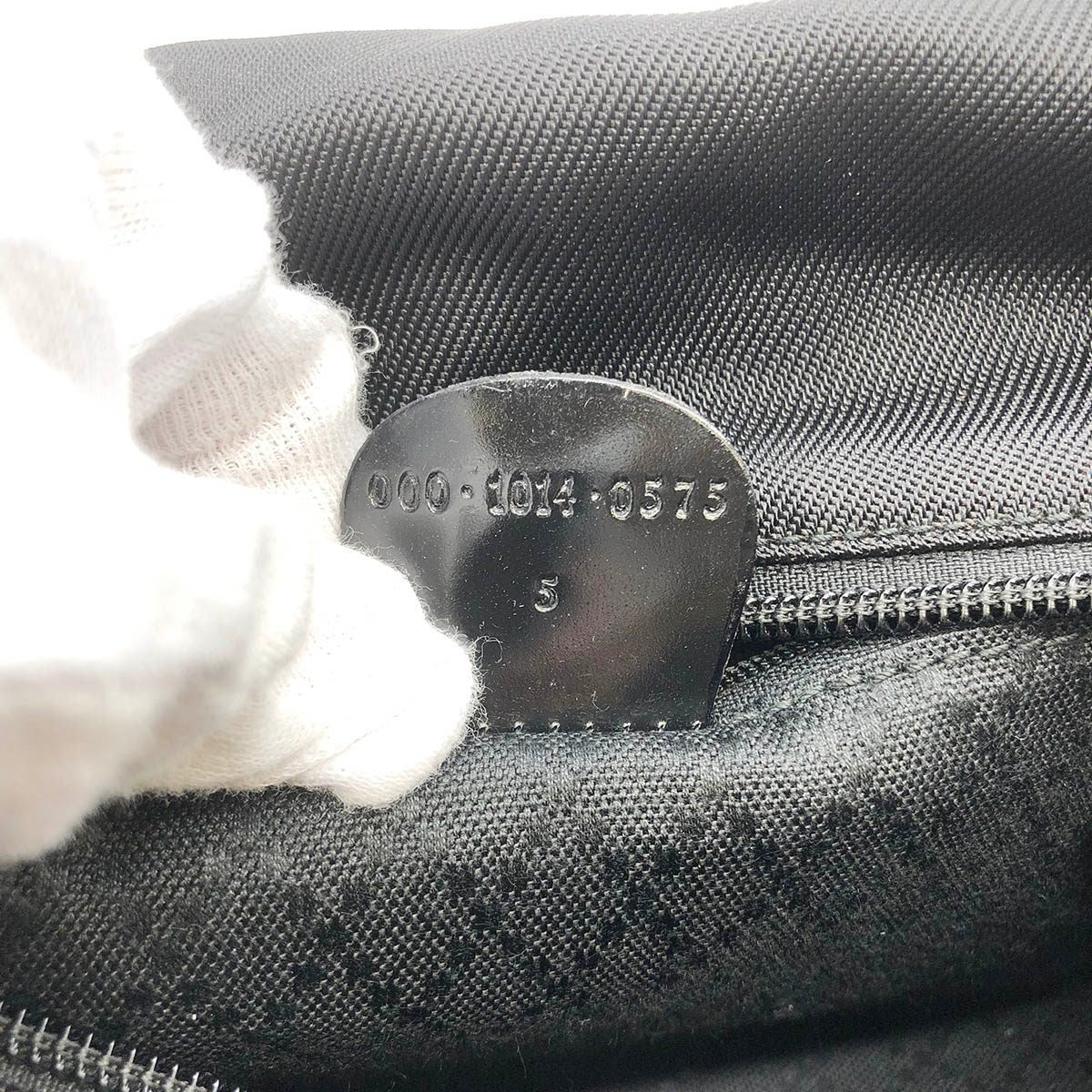 Gucci 0001014 Handbag Bamboo Old Gucci Nylon Leather Black