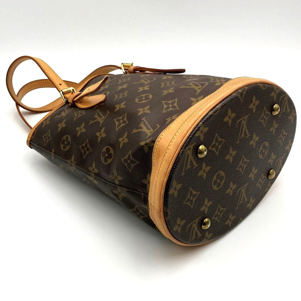 Louis Vuitton M42238 Bucket PM Tote Bag, Bucket-Shaped Bag, Monogram Canvas, Brown