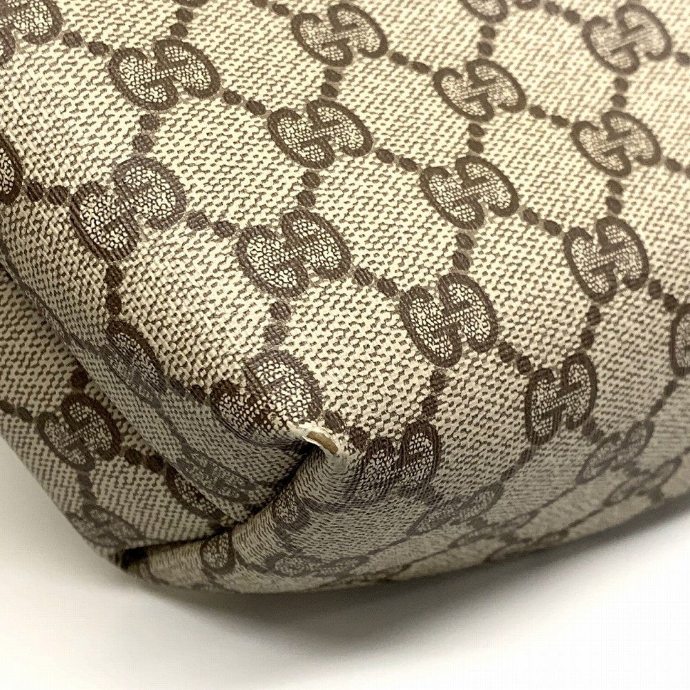 Old Gucci 39 02 003 Large Tote/Shoulder Bag, Sherry Line, GG, PVC/Leather, Brown