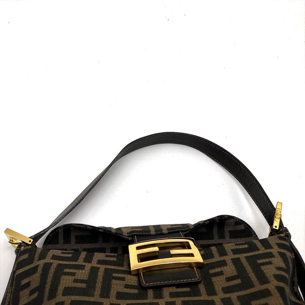 Fendi Mamma Bucket handbag in brown nylon Zucca with gold hardware