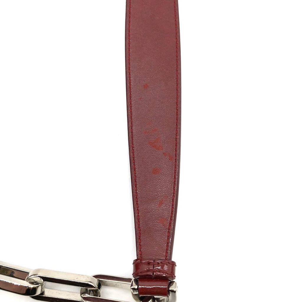 Dior Cannage Chain Shoulder Bag Handbag Red Enamel/Leather