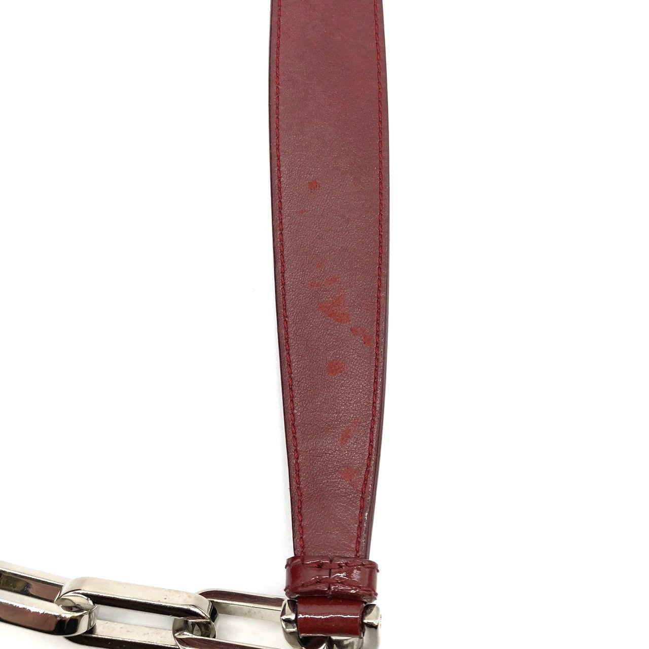 Dior Cannage Chain Shoulder Bag Handbag Red Enamel/Leather
