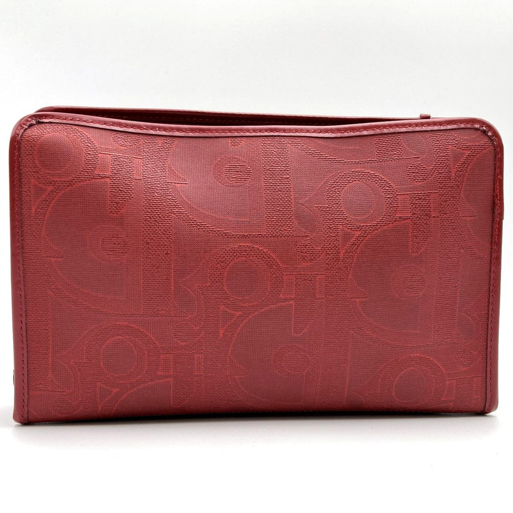 Dior clutch bag/second bag, all-over print, PVC, red