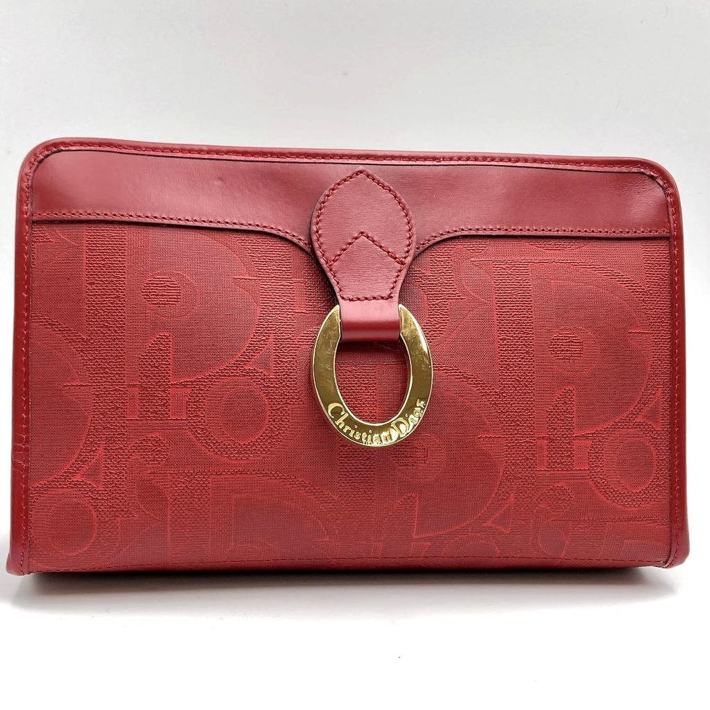 Dior clutch bag/second bag, all-over print, PVC, red