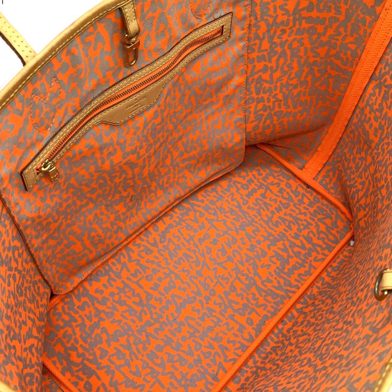 Louis Vuitton M93702 Neverfull GM Tote Bag Monogram Graffiti Orange