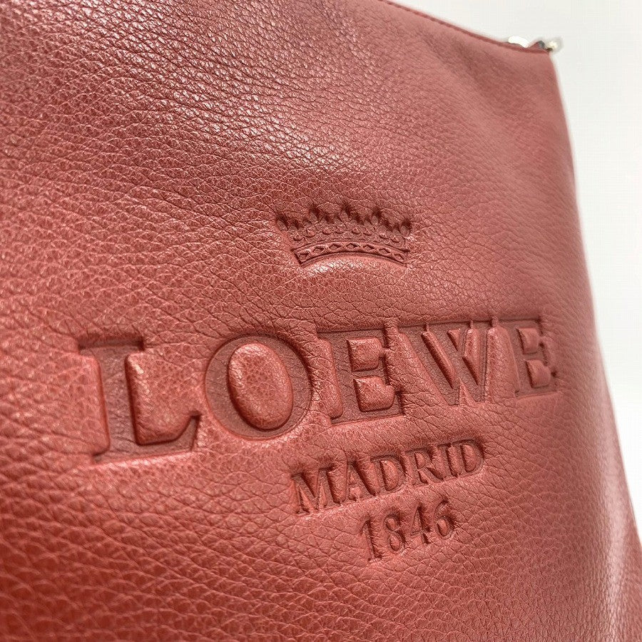 LOEWE Slim Shoulder Bag Heritage Leather Red 061005