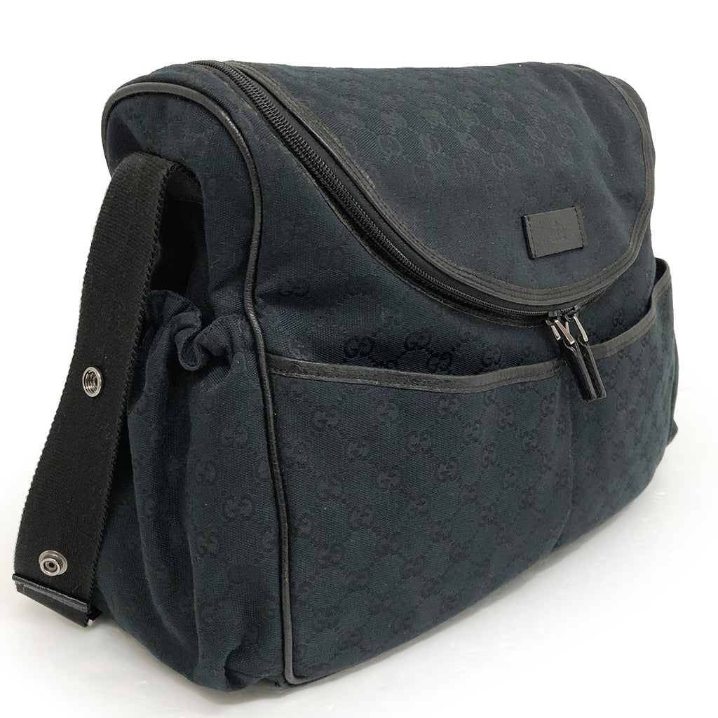 Gucci Mother's Bag, Shoulder Bag, Mom Bag, GG Canvas, Black, Stylish, Convenient, Pockets, Brand Name, 123326