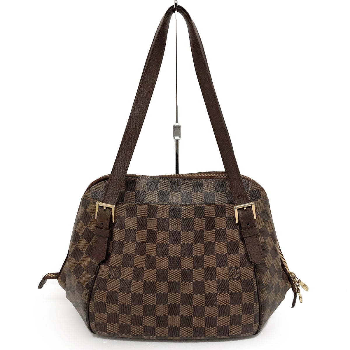Louis Vuitton N51174 Belem MM Shoulder Bag in Damier Canvas/Leather Brown