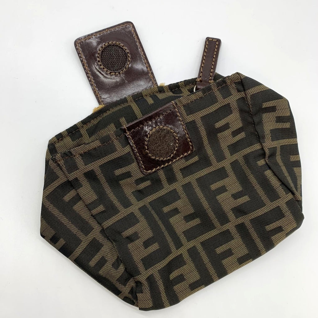Fendi 2241-26539-098 Pouch Khaki/Brown Nylon/Leather