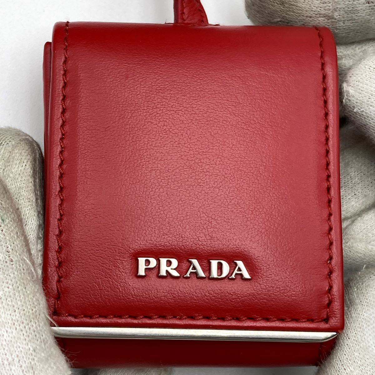 Prada Diagram Chain Shoulder Bag in Red Leather with Mini Pouch (Mirror)