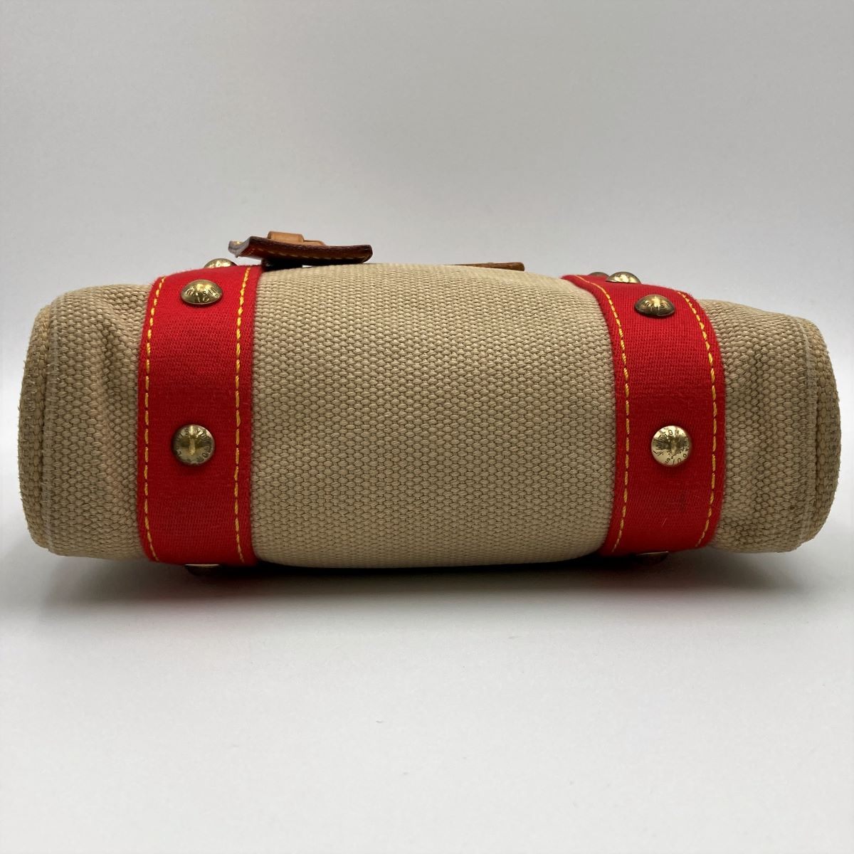 Louis Vuitton M40038 Antigua Cabas PM Handbag Canvas Beige x Red
