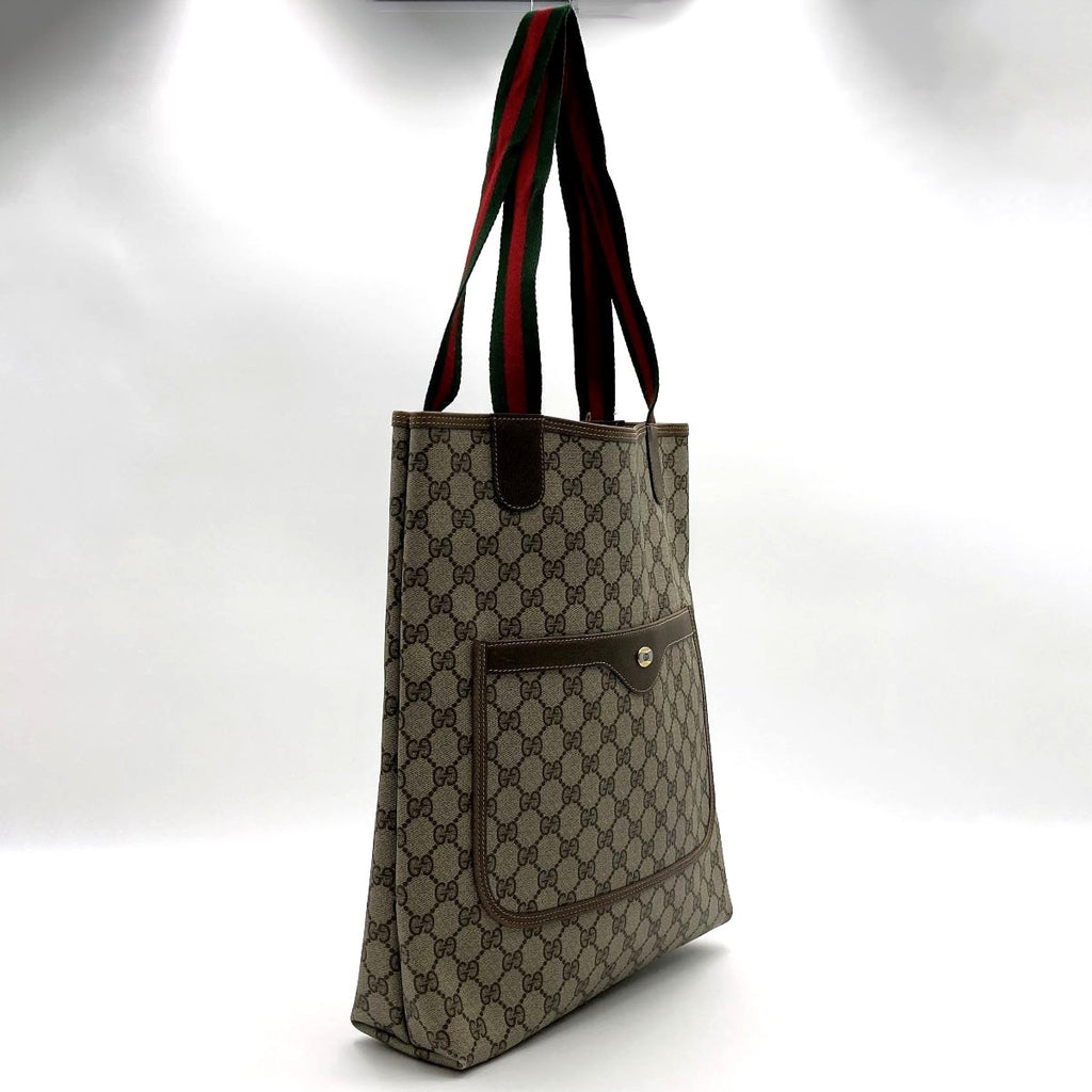 Gucci Old Gucci 39 02 003 Sherry Line Tote Bag GG Supreme Brown