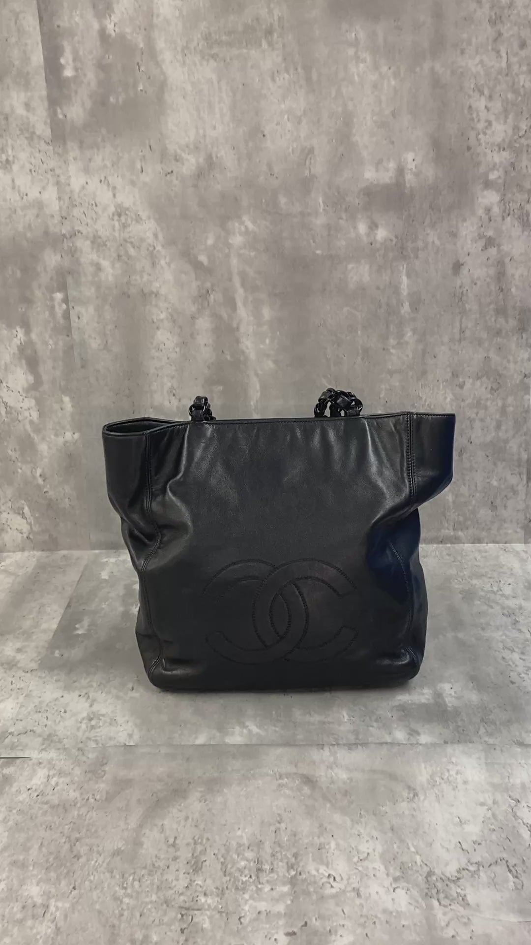 [CLEARANCE]Chanel Coco Mark Plastic Chain Tote Bag Shoulder Bag Tote Bag Lambskin/Plastic Black Women's PRE-OWNED