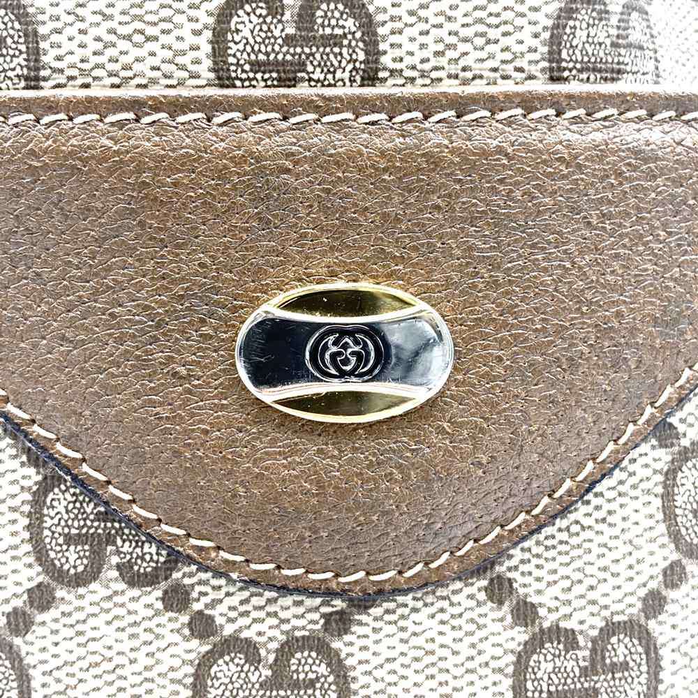 Old Gucci 39 02 003 Large Tote/Shoulder Bag, Sherry Line, GG, PVC/Leather, Brown